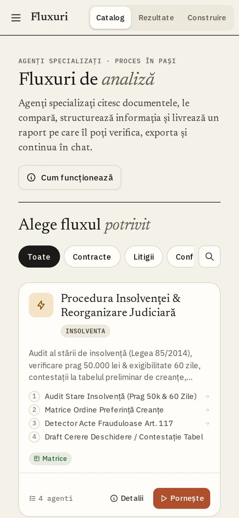 Fluxuri de analiză pe telefon: catalogul pe domenii, cu pașii fiecărui flux